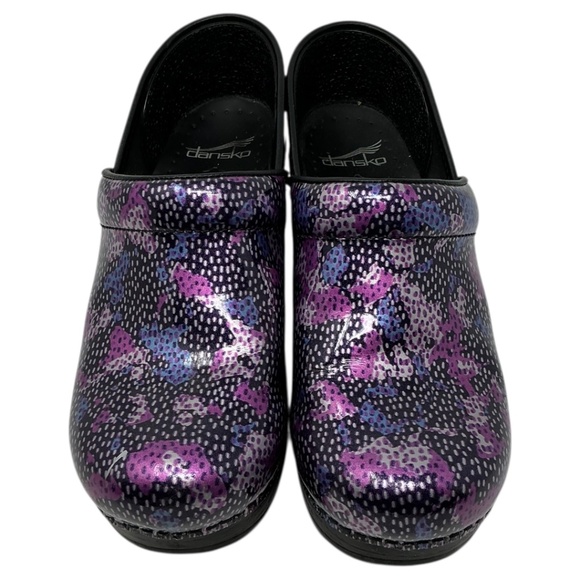 Dansko Patent Leather Professional Dotty Abstract Clogs - Picture 8 of 14